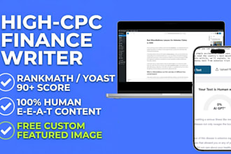 write high CPC articles with custom featured image and yoast SEO