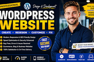 create wordpress website create website redesign wordpress custom wordpres fix