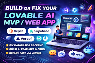 build and fix your lovable ai mvp web app with replit, supabase and vercel