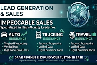 deliver high quality leads for auto trucking and travel insurance company