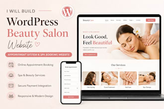 build a wordpress beauty salon website appointment system spa booking website