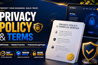 write a custom privacy policy and terms for your website