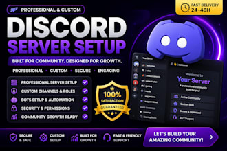 setup a professional custom discord server for community growth