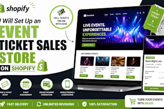 create a shopify ticket booking website for event