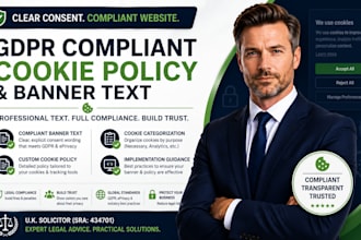 write your gdpr compliant cookie policy and banner text