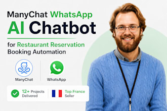 build manychat whatsapp ai chatbot for restaurant reservation booking automation