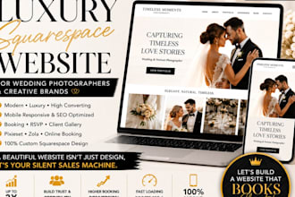 design a luxury squarespace wedding photography portfolio website