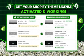 install and fix shopify theme licence issue