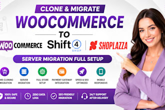 clone woocommerce store shift4shop shoplazza server migration full setup