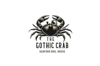 design gothic style seafood restaurant logo