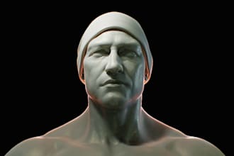 sculpt detailed realistic character or stylized 3d character in zbrush