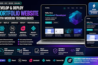 develop deploy netlify portfolio website react nextjs jamstack frontend design