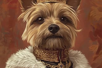 awesome custom pet portrait, dog portrait, cat portrait