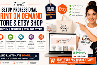 setup print on demand store etsy shop setup printify printful etsy pod store