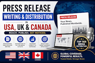 press release writing and press release distribution in USA UK and canada