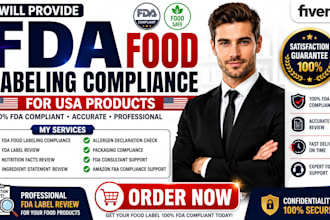 provide fda food labeling compliance for USA products