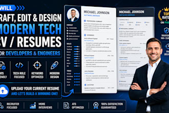 craft, edit and design modern tech cv or resumes for developers and engineers