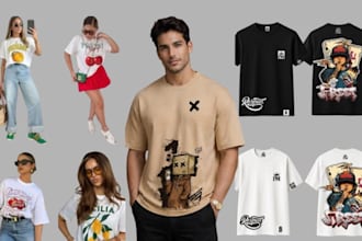 do gen z trendy website clothing streetwear y2k t shirt manga for your brand