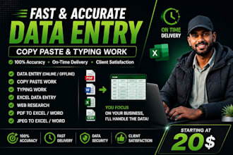 for do professional data entry, excel, word and copy paste tasks