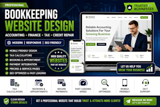 design bookkeeping website accounting finance website tax credit repair website