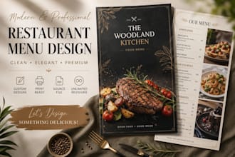 design modern restaurant menu, cafe menu and food flyer
