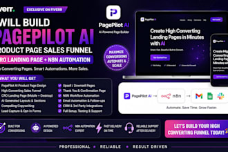 build pagepilot ai product page sales funnel cro landing page n8n automation