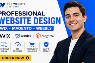 design wix website magento ecommerce store and weebly site for business blog