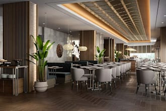 design restaurant, cafe, bar, cafe and food court interior