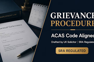 draft a legally compliant UK employee grievance procedure for you legal letter