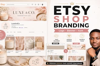 design modern etsy logo banner and complete shop branding, etsy store banner