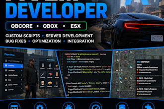 be your fivem developer for qbcore, qbox, esx server development