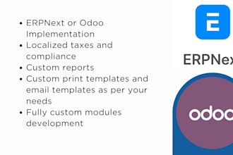 do erpnext, odoo, dolibarr implementation and development