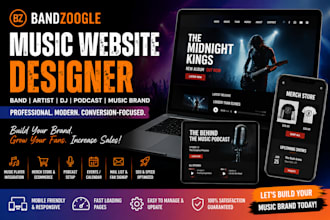 do bandzoogle music band web designers merch store e commerce podcast website