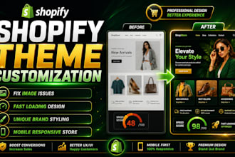 customize shopify theme fix image issues and create fast loading branding
