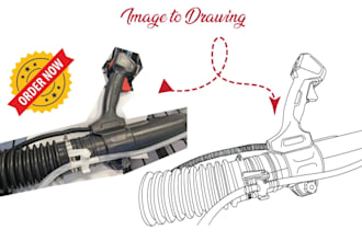 draw technical illustration, product vector line art, instruction manual design