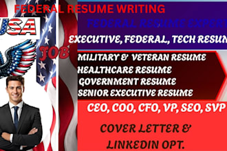 create a professional federal resume tailored for usajobs