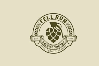 design awesome marathon themed brewery beer logo