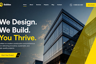 design a modern construction company website for contractors