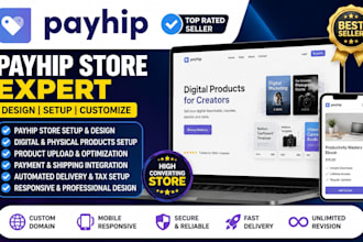 design a payhip website or payhip store to sell digital products online
