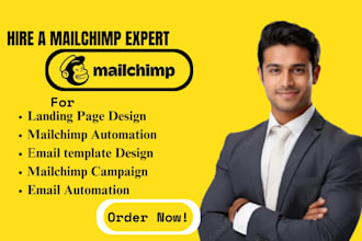 build a stunning landing page, email template and do mailchimp email automation