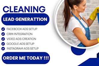 cleaning leads generation, cleaning facebook ads, cleaning google ads, video ads