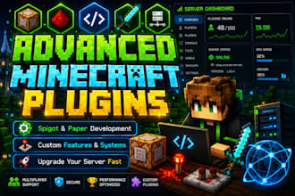 create advanced minecraft plugin spigot or paper with features
