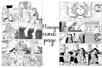 create comic page, anime manga panel, mangaka, nsfw comic illustration, webtoon