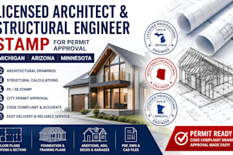licensed architect and structural engineer stamp in michigan arizona minnesota