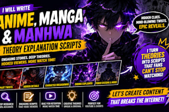 write theory explanation scripts for manga anime manhwa