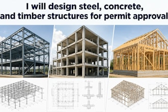 design steel, concrete, and timber structures for permit approval
