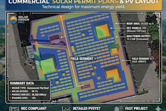 provide a solar permit plan, pvsyst simulation, lead gen, and roof layout
