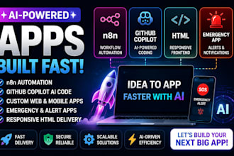 build ai powered apps using n8n github copilot HTML delivery app emergency app