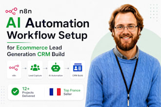 create n8n ai automation workflow setup ecommerce lead generation crm chatbot