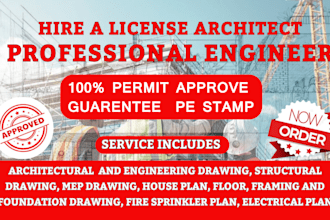 draw, review, architectural engineering stamp structural engineer mep floor plan